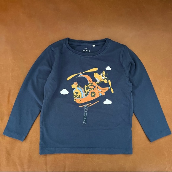 NAME IT Helicopter Animals Blue T-Shirt, Size 2-3 years - Picture 5 of 5